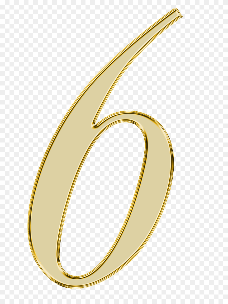 Number 6 Golden, Symbol, Text, Accessories, Jewelry Free Png Download