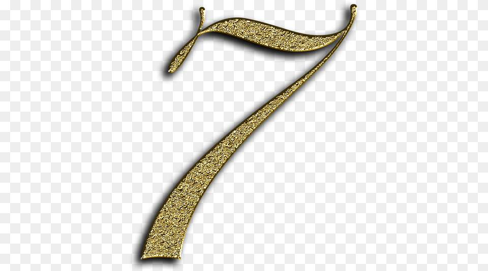Number 7 Gold Golden 7, Accessories, Bronze, Dagger, Blade Free Png