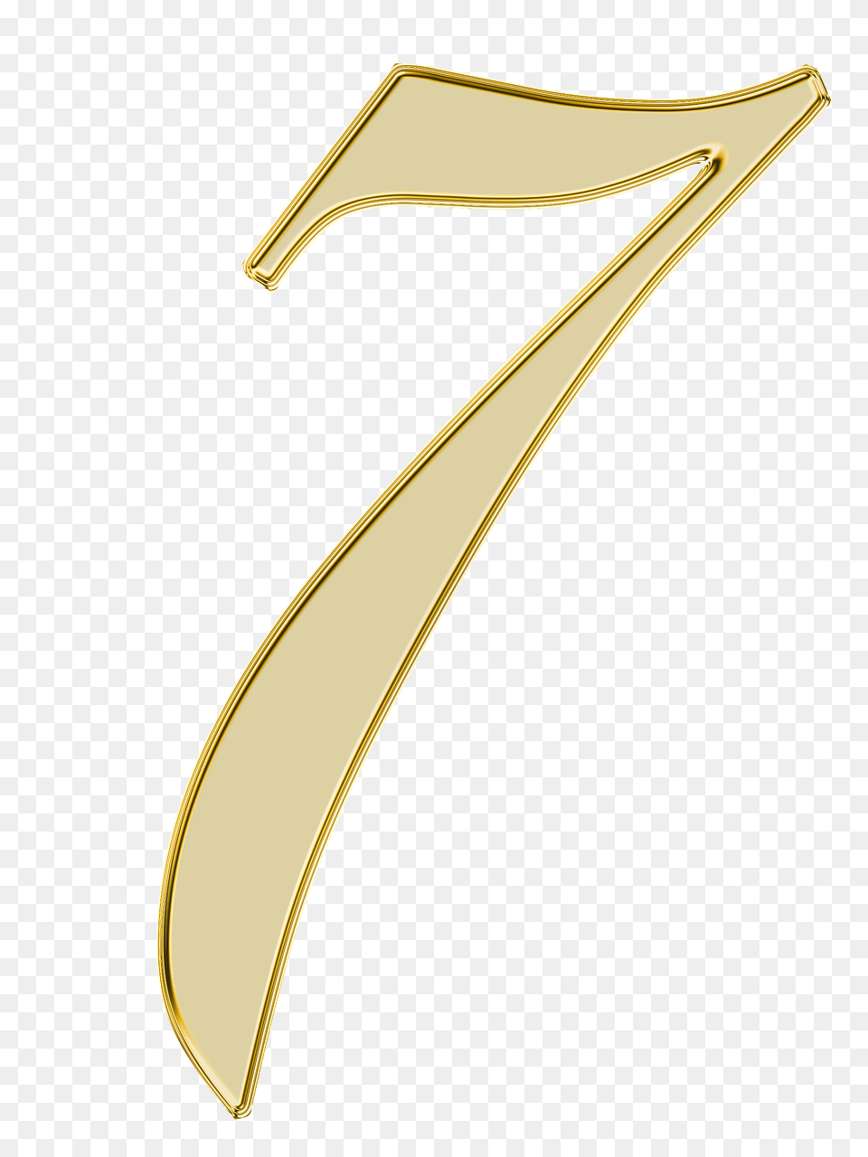 Number 7 Golden, Symbol, Text, Bow, Weapon Png