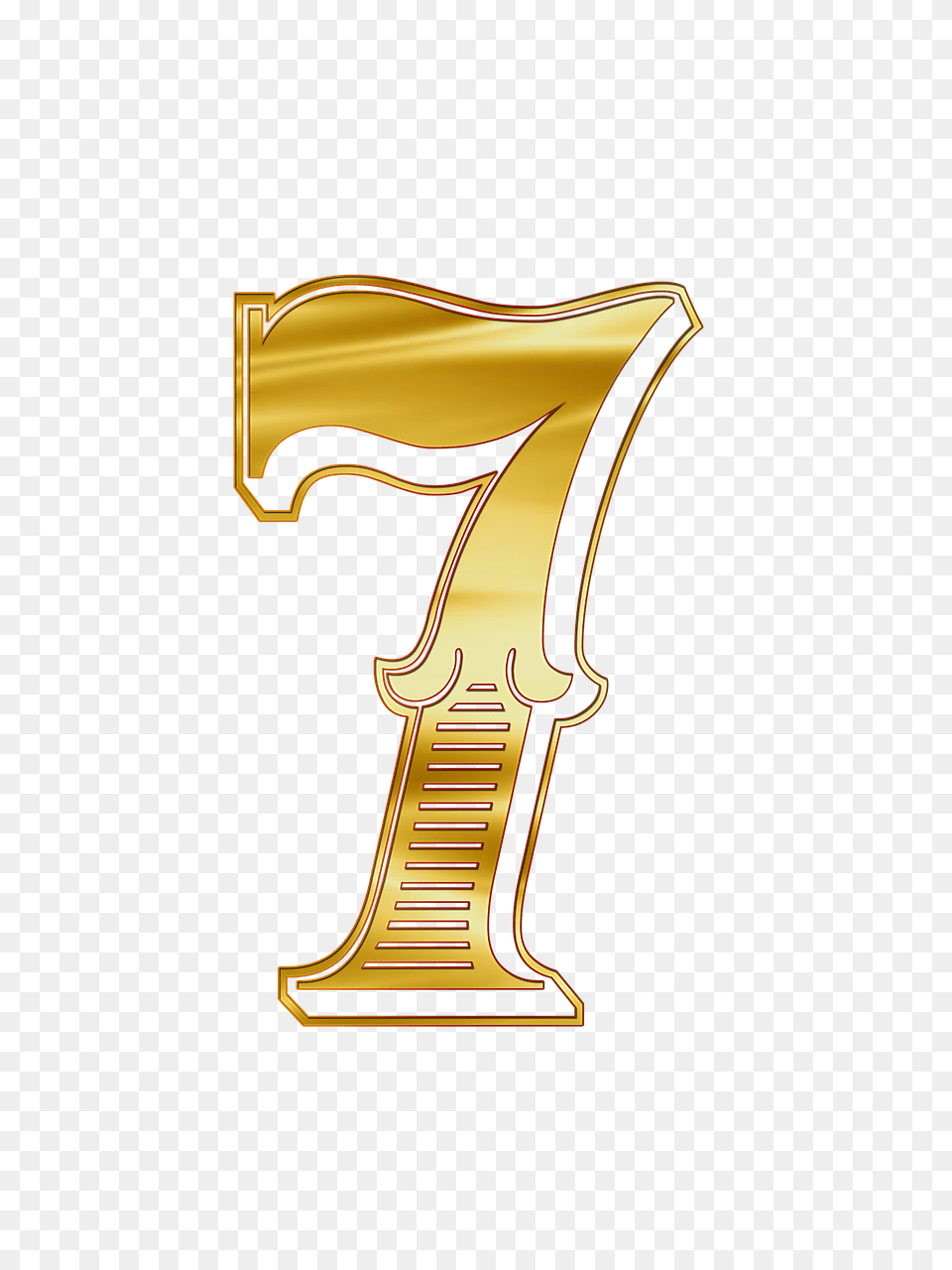Number 7 Guilded, Text, Symbol Png