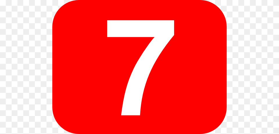Number 7 Red Background Hi, Symbol, Text, First Aid Png