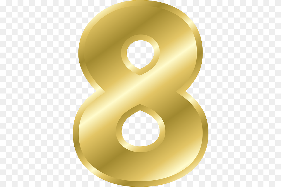 Number 8 Alphabet Abc Gold Gradient, Symbol, Text, Disk Png Image