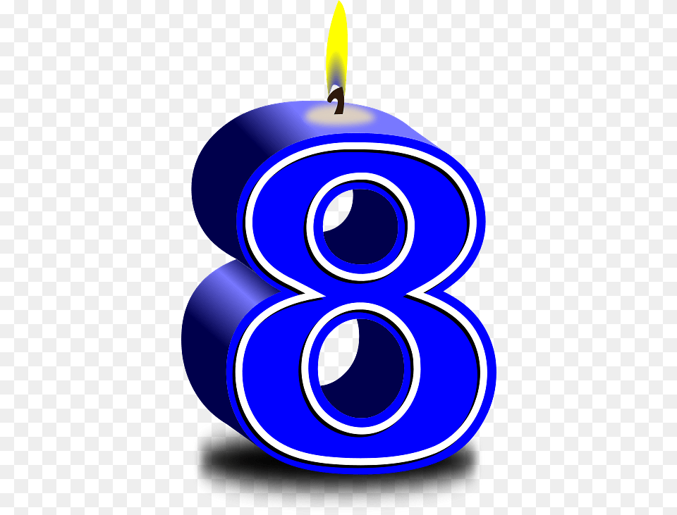 Number 8 Birthday Candle, Text, Symbol Png