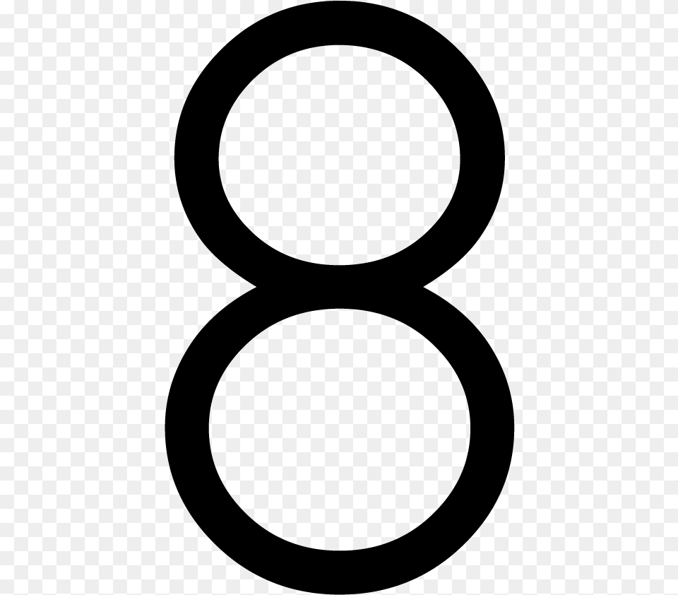 Number 8 Circle, Gray Png