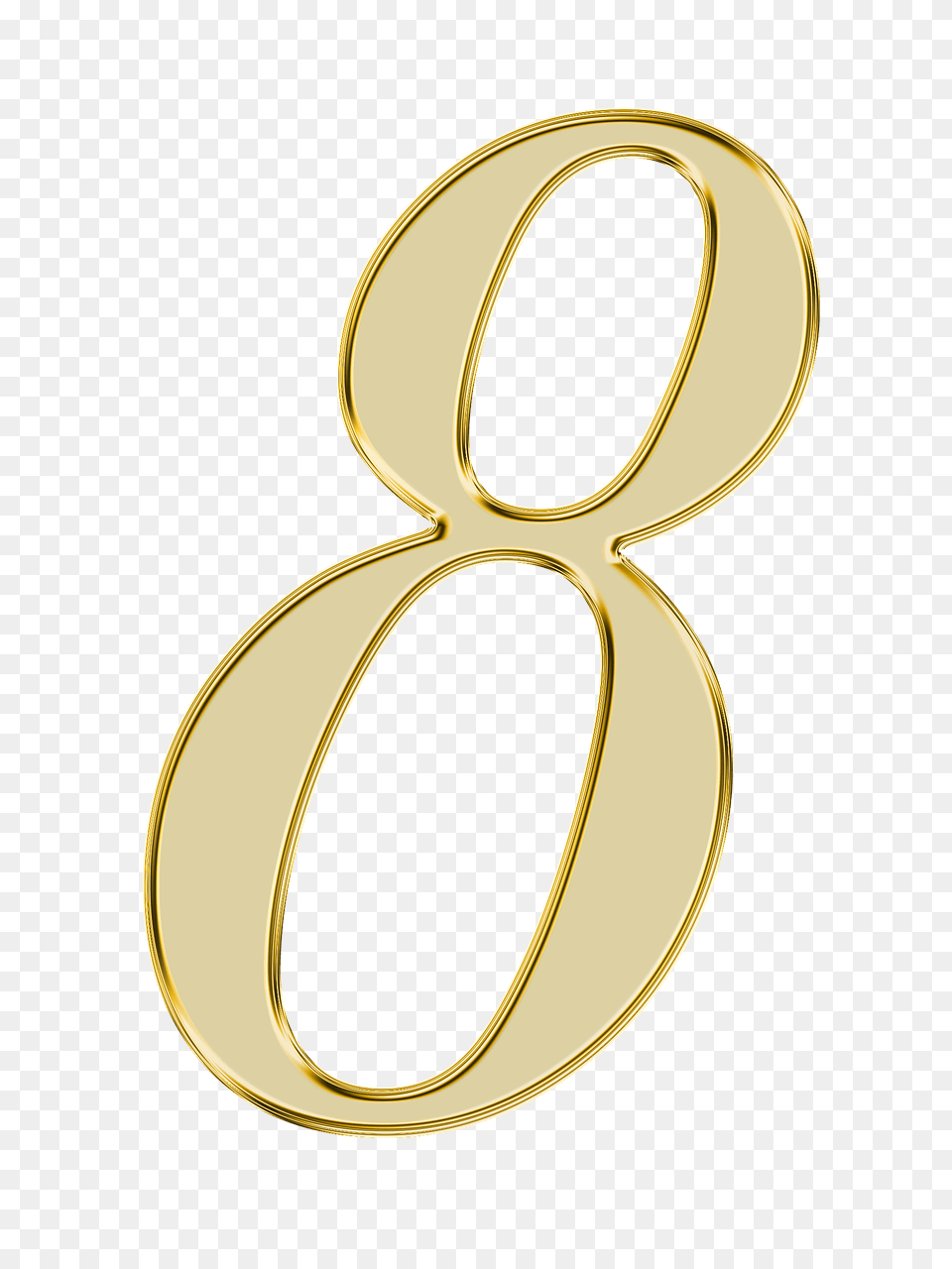 Number 8 Golden, Symbol, Text, Accessories, Jewelry Png Image