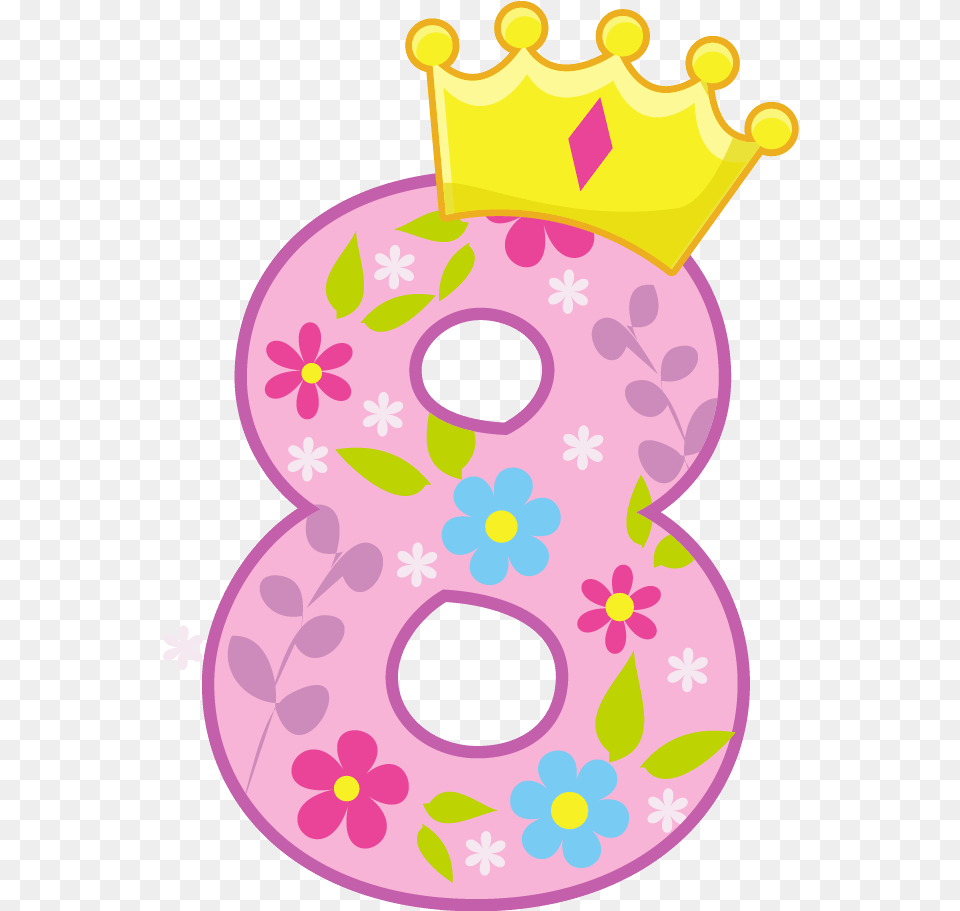 Number 8 With Princess Crown Clipart 9 Beb Clip Birthday Number 8, Symbol, Text Free Png