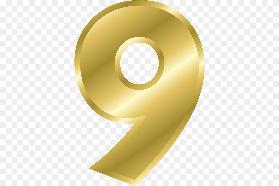 Number 9 Alphabet Abc Gold Gradient, Symbol, Text, Disk Png
