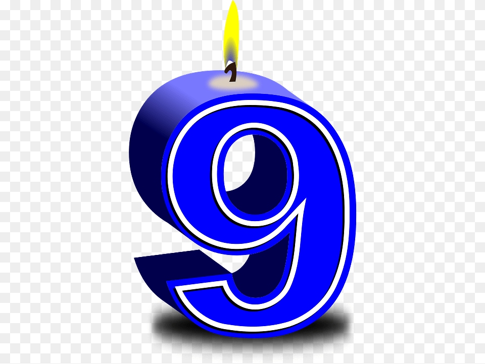 Number 9 Birthday Candle, Text, Disk Png