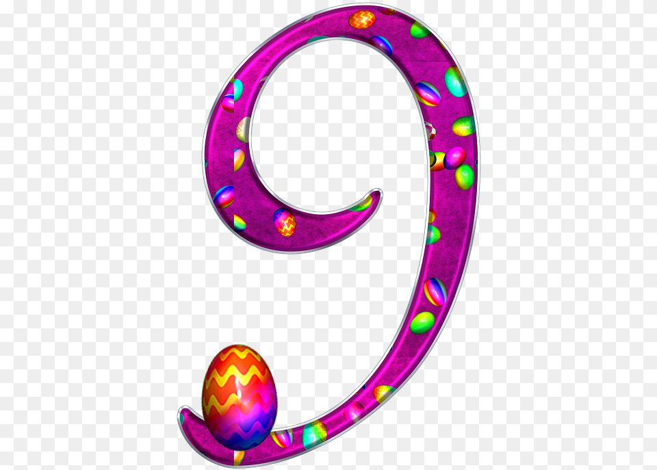 Number 9 Nine Digit Background Easter Easter Number 6 Clipart, Disk, Text, Egg, Food Free Png