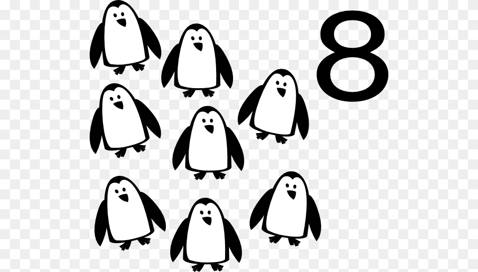 Number Character Clipart Black And White, Animal, Bird, Penguin, Stencil Free Transparent Png