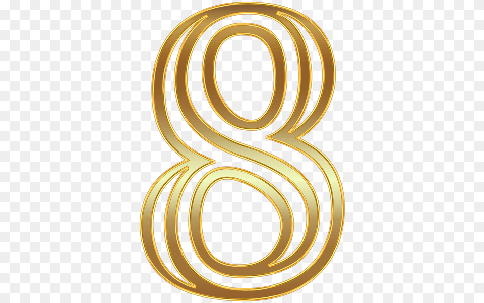 Number Eight Gold Clip Art Graphics, Symbol, Text, Alphabet, Ampersand Free Transparent Png