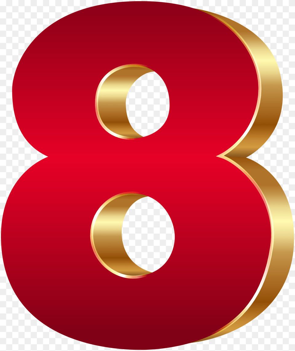 Number Eight Red Gold Clip Art Gallery, Symbol, Text, Mailbox, Light Free Png Download