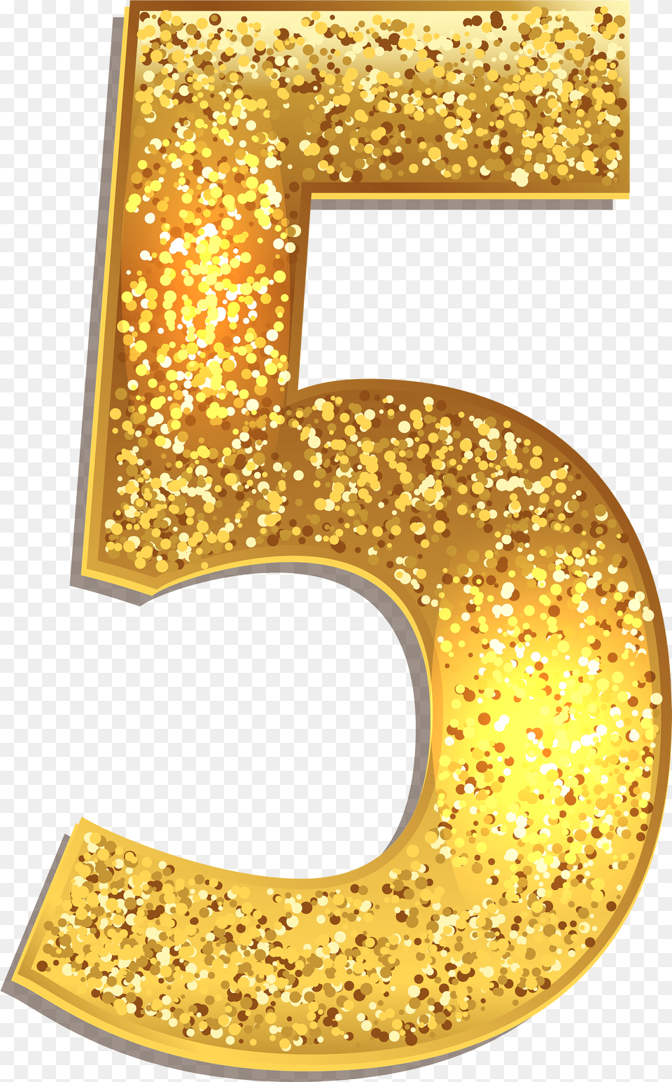 Number Five Gold Shining Clip Art Gold Glitter Number 5, Symbol, Text, Chandelier, Lamp Free Png