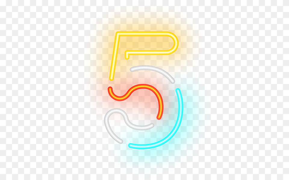 Number Five Neon Clip Art Gallery, Light, Person, Text, Face Free Transparent Png