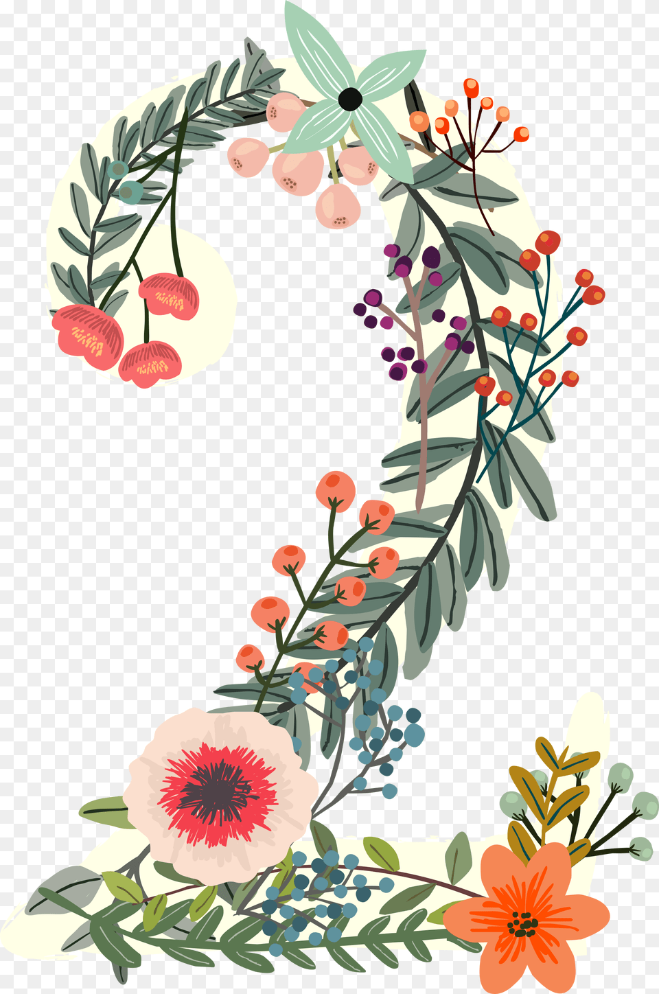 Number Flower Digital Data, Art, Floral Design, Graphics, Pattern Free Transparent Png