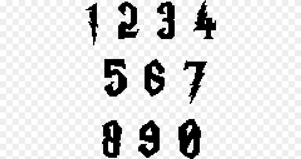 Number Font In Harry Potter Style, Gray Png Image