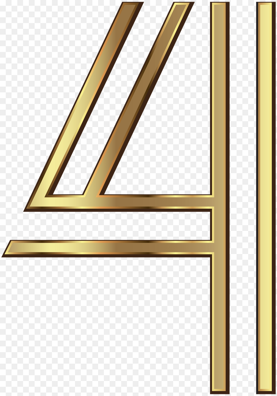 Number Four Golden Clip Art, Text, Cross, Symbol Free Transparent Png