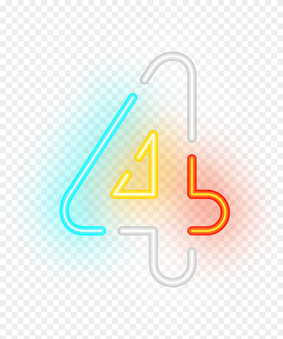 Number Four Neon Transparent Clip Art Gallery Png