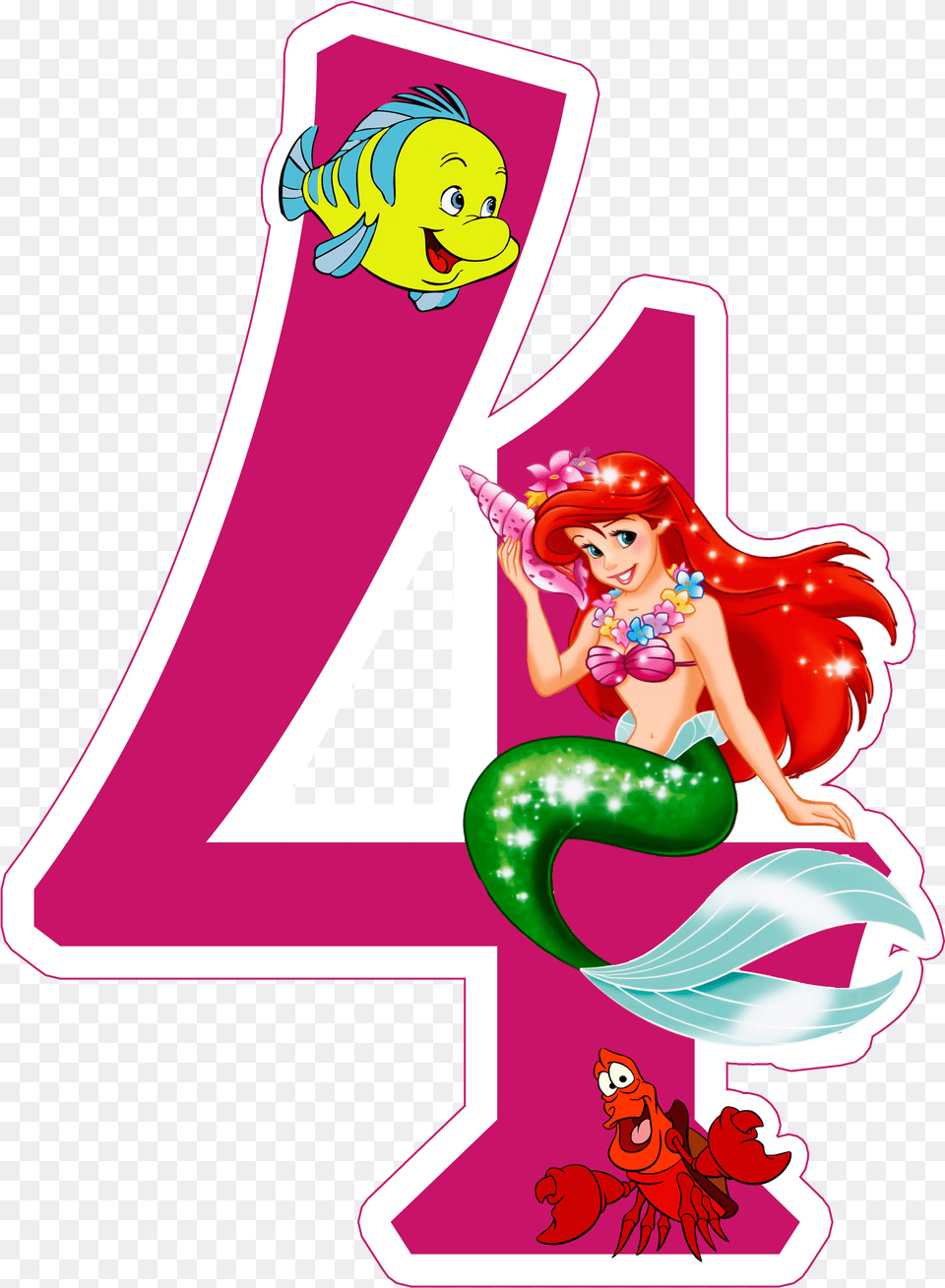 Number Hd Numero 4 De La Sirenita, Text, Symbol, Person, Adult Png Image