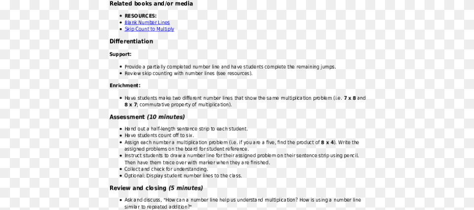 Number Line Multiplication Lesson Plan Of Multiplication For Grade Free Png