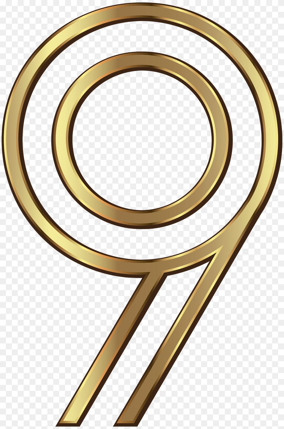 Number Nine Golden Clip Art, Brass Section, Musical Instrument, Trombone Free Png