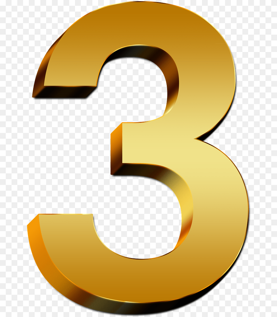 Number Numero 3 Dourado, Symbol, Text Free Png Download