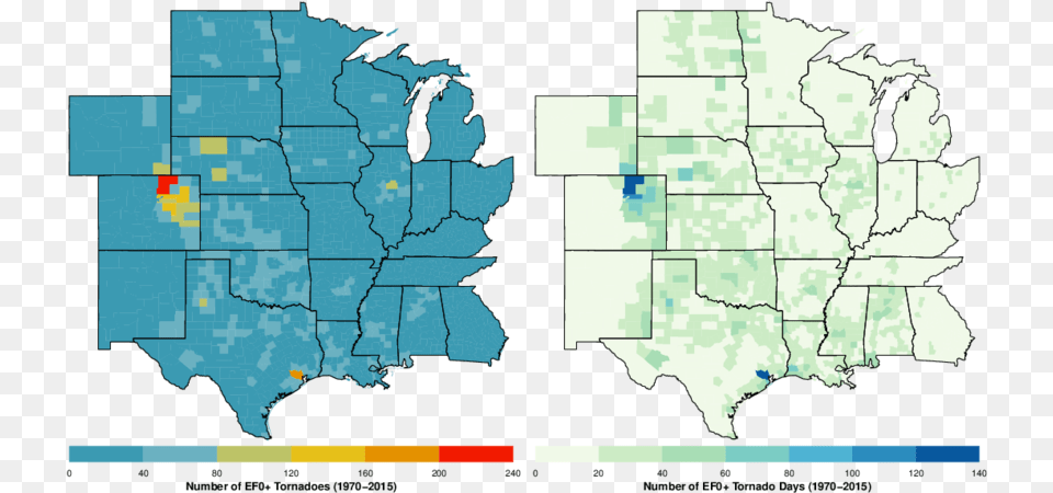 Number Of Tornadoes 1970 2015 And Number Of Days With Labor Force Participation Rate Map, Chart, Plot, Atlas, Diagram Free Transparent Png