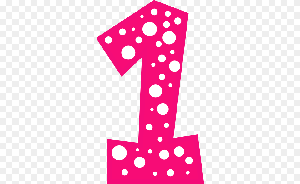 Number One Birthday 2 Pink Polka Dot Number, Pattern, Symbol, Text Png Image