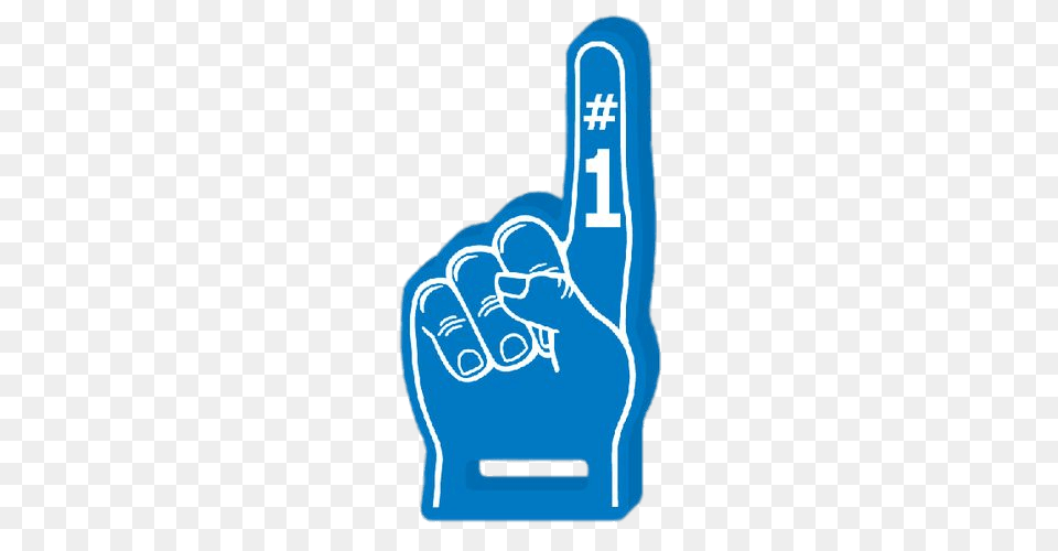 Number One Blue Foam Hand, Body Part, Person, Clothing, Glove Png