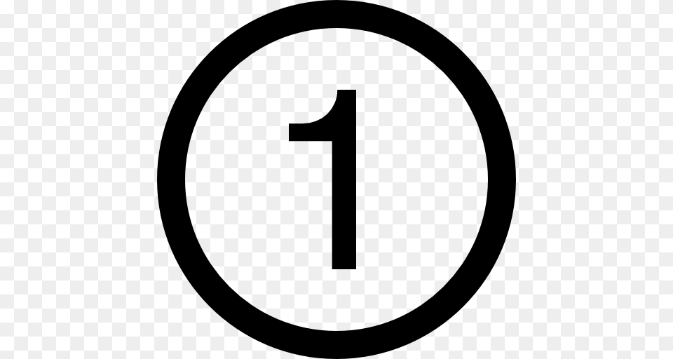 Number One In A Circle, Symbol, Text Png Image