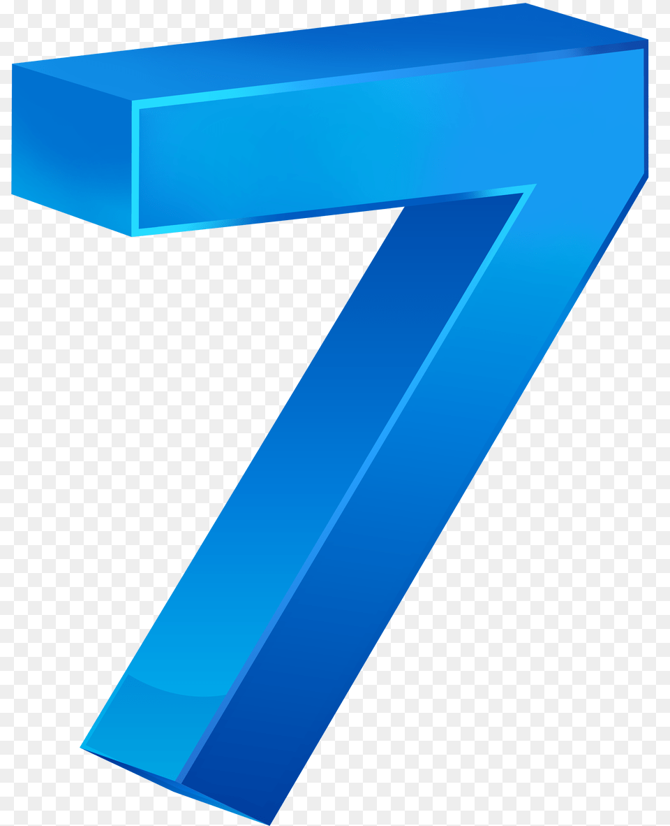 Number Seven Blue Transparent Clip, Symbol, Text, Mailbox Png Image
