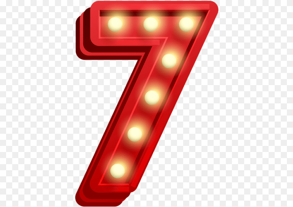 Number Seven Glowing Clipart Photo Transparent Seven Number, Lighting, Electronics, Symbol, Text Free Png