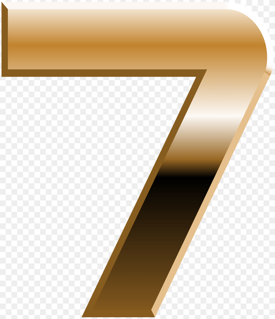 Number Seven Golden Transparent, Text, Symbol, Mailbox Free Png