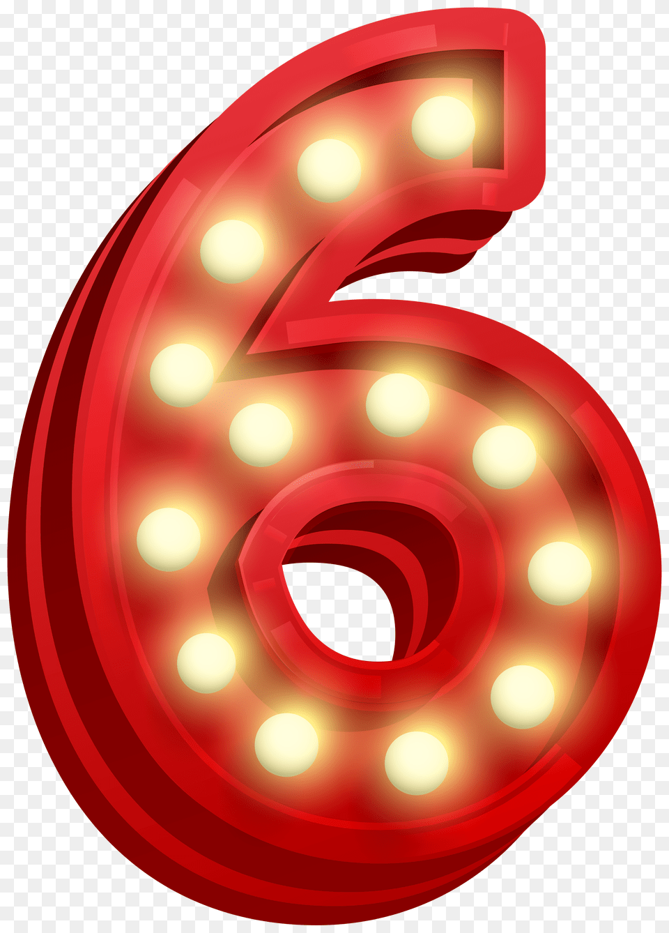 Number Six Glowing Clip Art Free Png