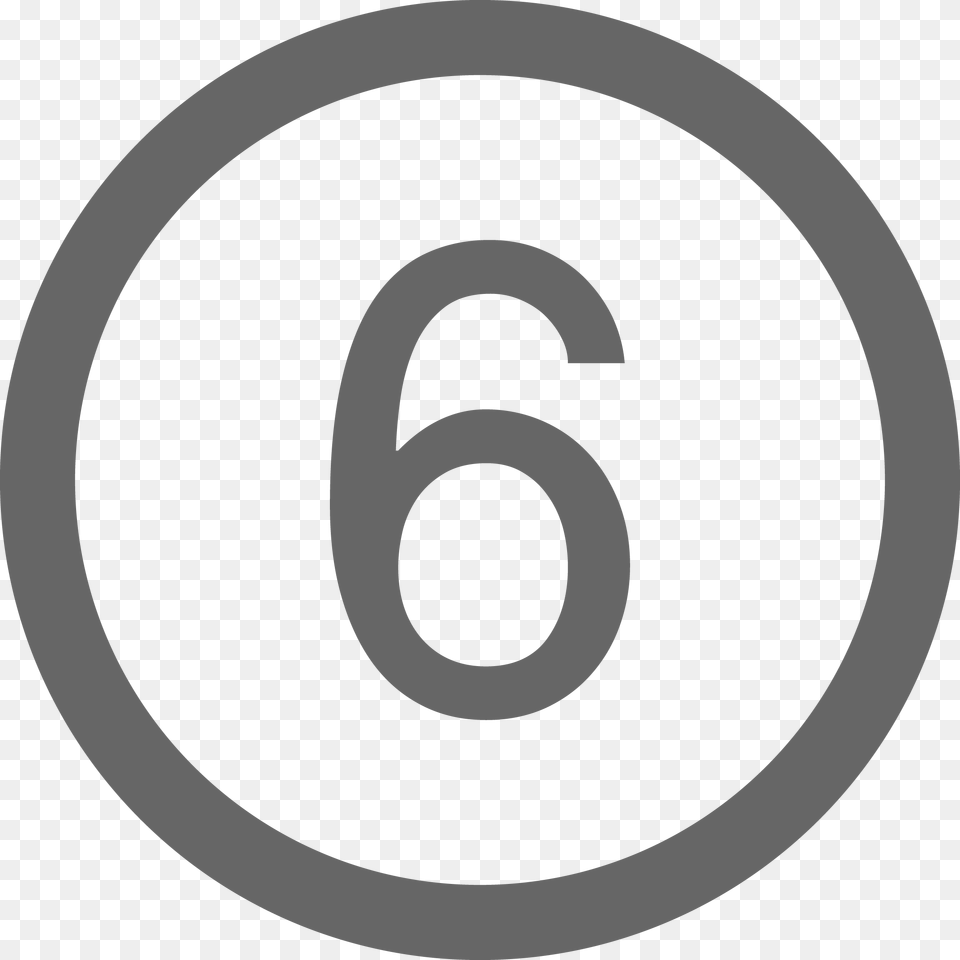 Number Six Grey, Spiral Free Png