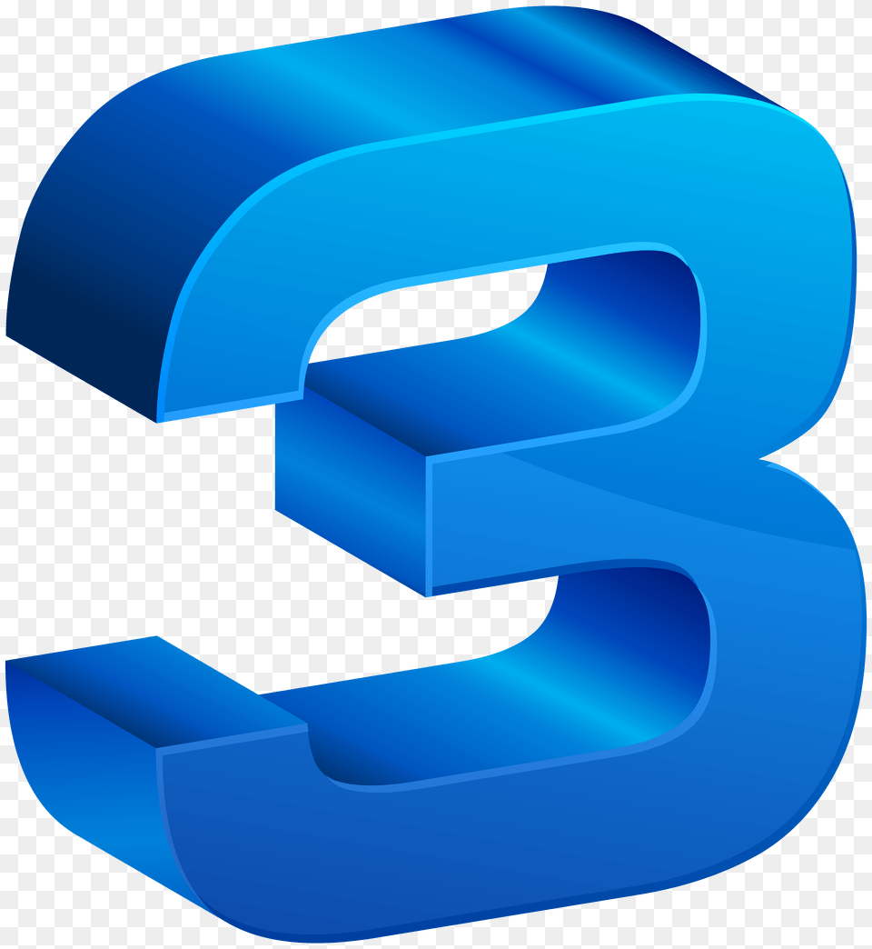 Number Three Blue Clip Png Image