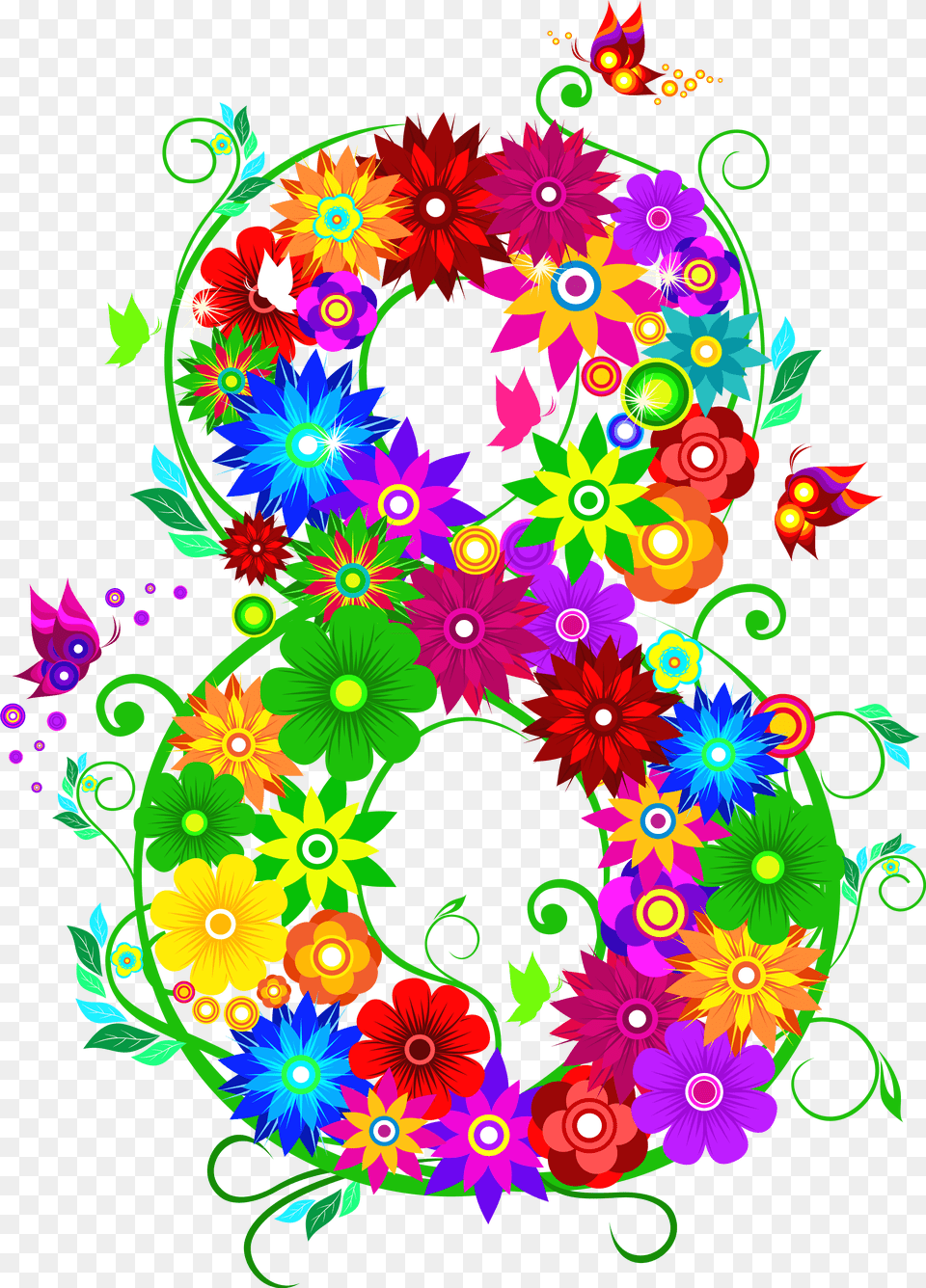 Number Transparent March 8, Art, Floral Design, Graphics, Pattern Png