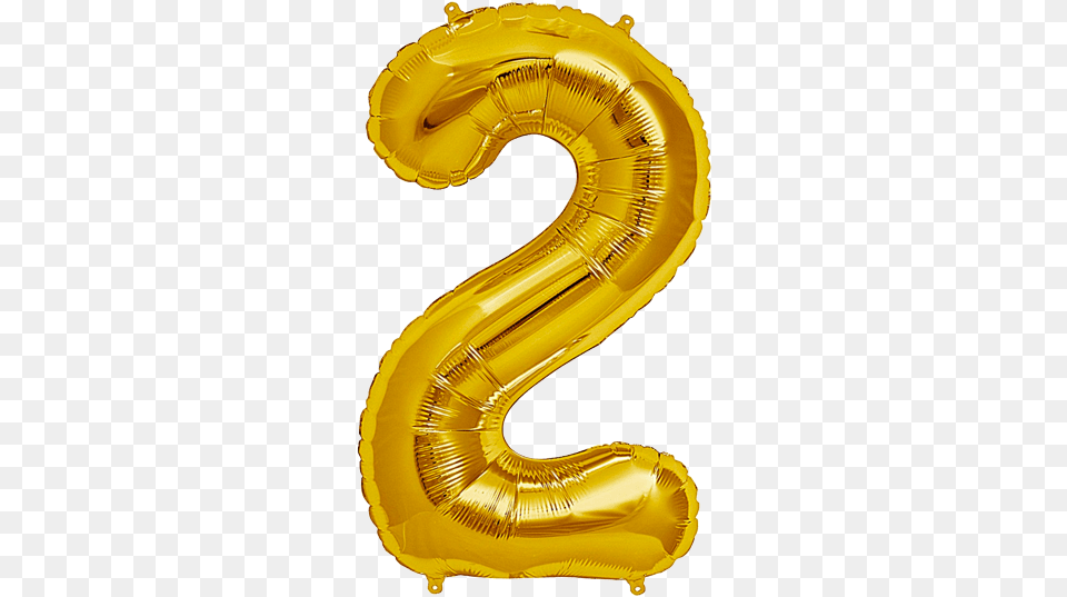 Number Two 2 Jumbo Gold Foil Balloon Number 2 Balloon, Symbol, Text Free Transparent Png