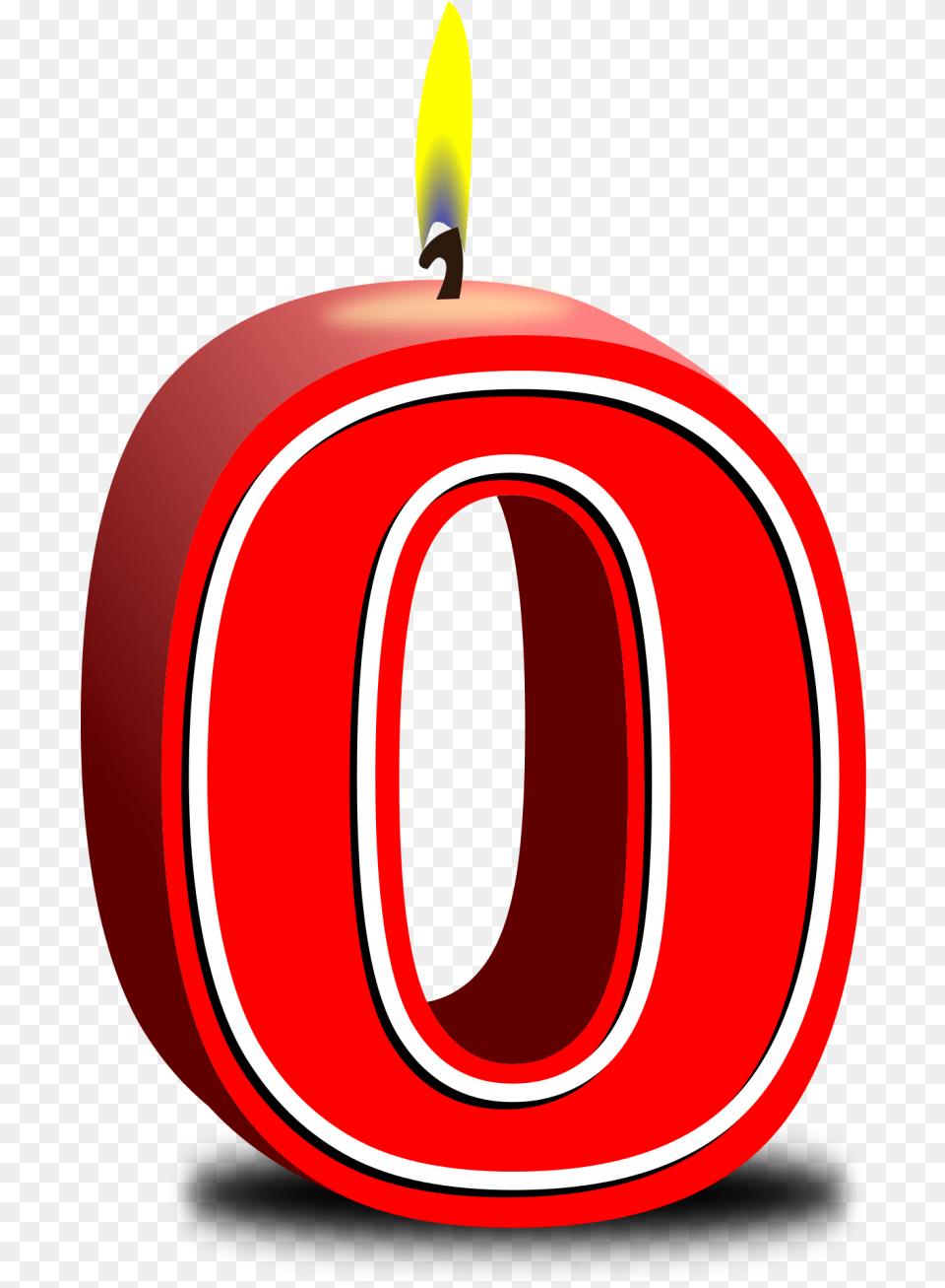 Number Zero Red Candle Purepng Birthday, Fire, Flame Png Image