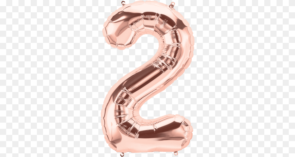 Numbers 0 To 9 Rose Gold Foil Balloon 16 In And 34 Each Number 2 Rose Gold Balloon, Text, Symbol, Smoke Pipe Free Png Download