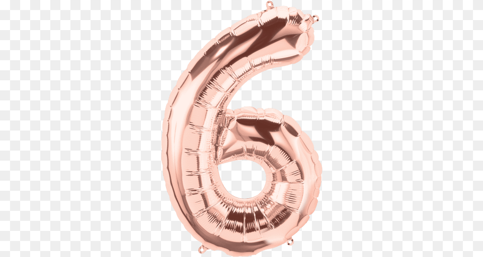 Numbers 0 To 9 Rose Gold Foil Balloon Number 6 Rose Gold Balloon, Smoke Pipe Free Png