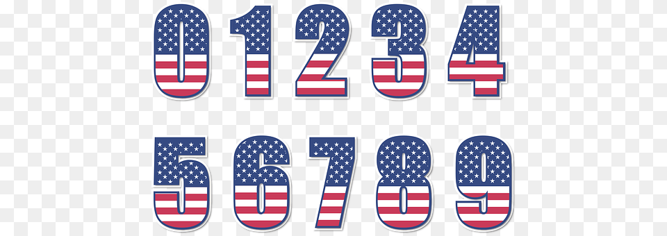 Numbers American Flag, Flag, Text, Number Png