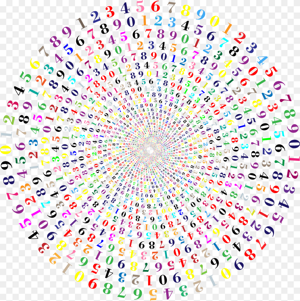 Numbers, Spiral, Art Png