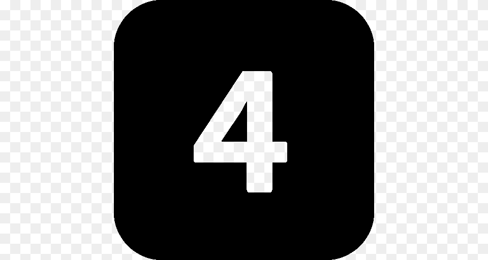 Numbers 4 Black Icon, Number, Symbol, Text Png