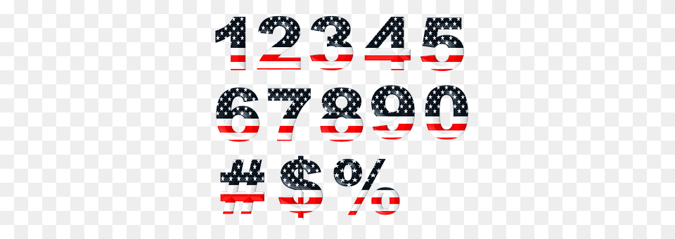 Numbers Text, American Flag, Flag, Number Free Transparent Png