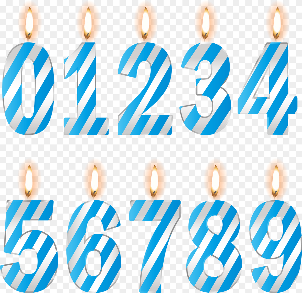 Numbers Birthday Candles Blue Clip Art Image Gallery, Text, Number, Symbol, Birthday Cake Free Png