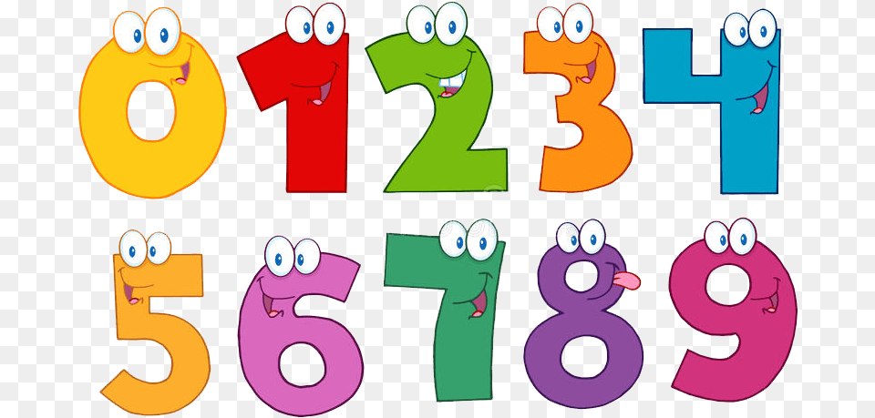 Numbers Cartoons Numbers In Cartoon, Number, Symbol, Text, Baby Png