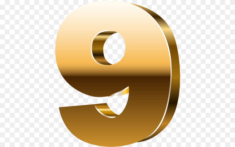 Numbers Clipart Orange Transparent For 9 3d Number Gold, Symbol, Text, Disk Png