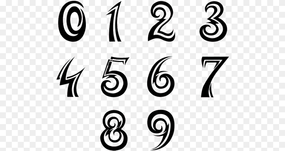 Numbers Font Tattoo Design Tribal Number Fonts, Text, Symbol, Person, Face Free Png Download