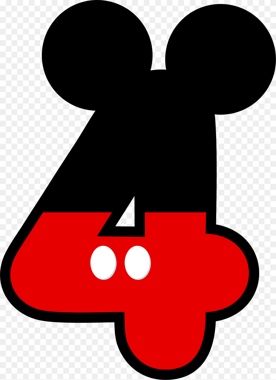 Numbers Numero 4 Mickey Mouse, Text, Symbol, Person, Number Png